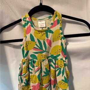 Hanna Andersson Lemon Print Kids Dress - Yellow and Green